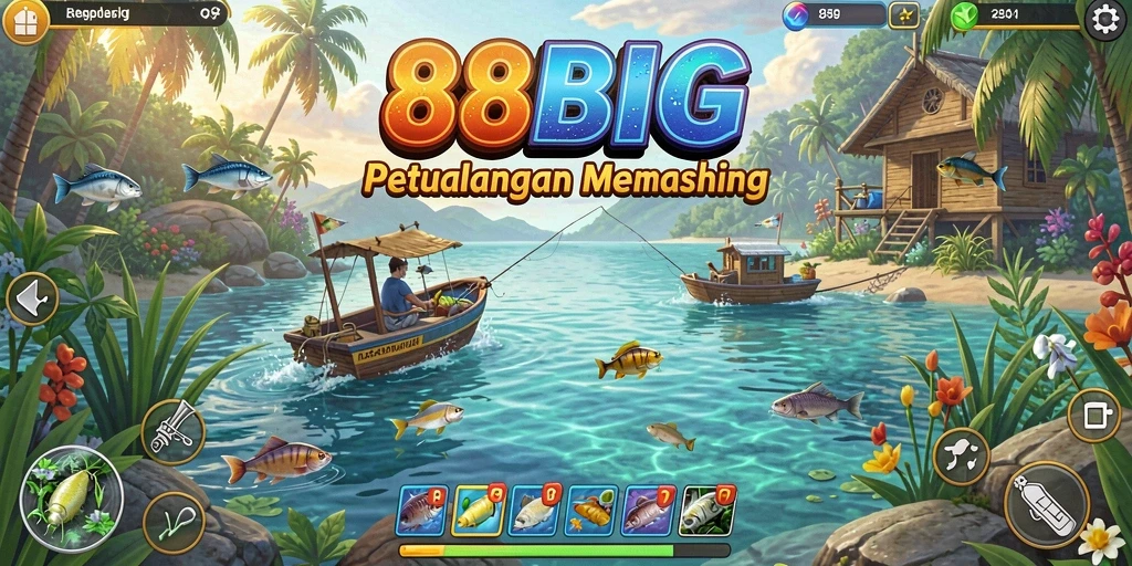 Screenshot gameplay <strong>88BIG</strong> menampilkan aksi menawan saat memancing.