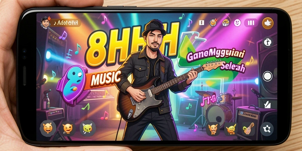 Tampilan gameplay 8HHH yang penuh semangat dan interaktif.