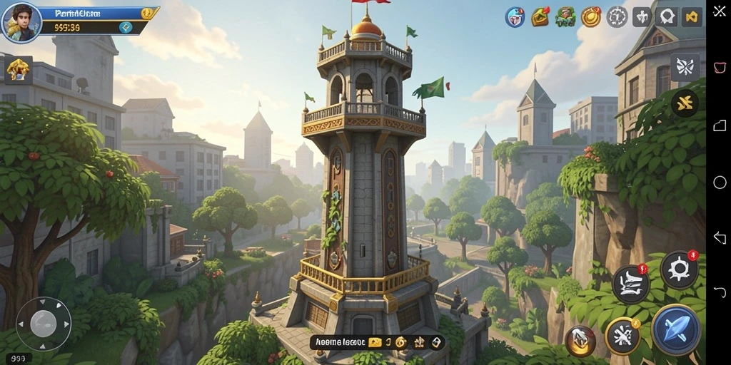 Tampilan gameplay menara yang mendebarkan dalam 9939.