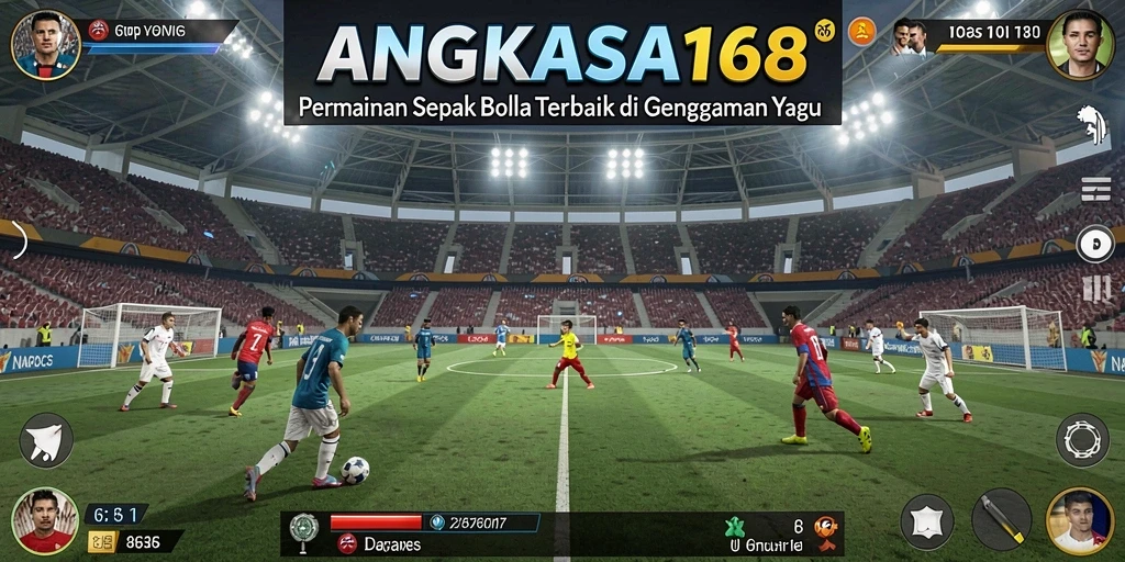 Tampilan gameplay seru dari ANGKASA168 saat pertandingan sepak bola.
