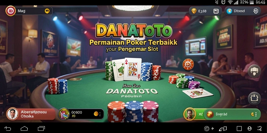 Tangkapan layar permainan poker yang mendebarkan di DANATOTO.
