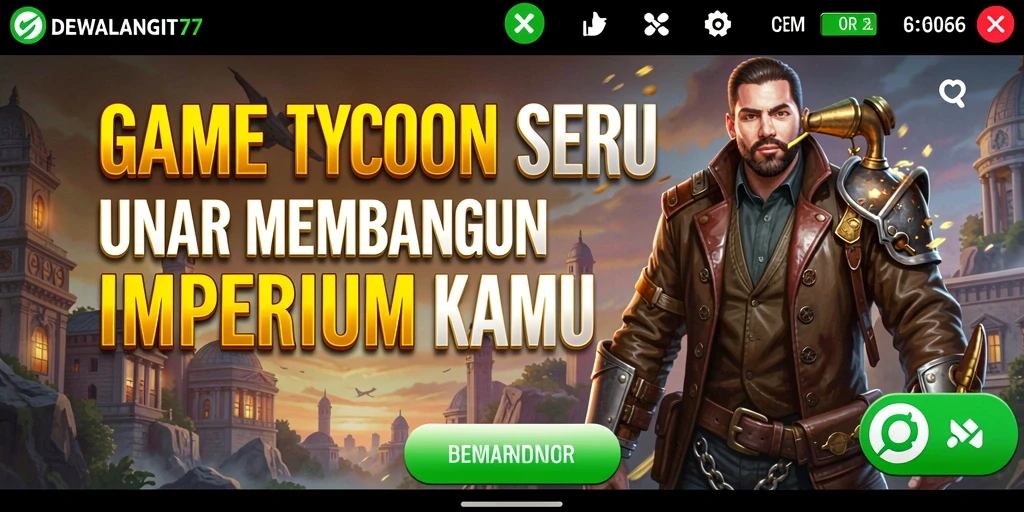 Tampilan gameplay seru DEWALANGIT77 di dunia Tycoon.