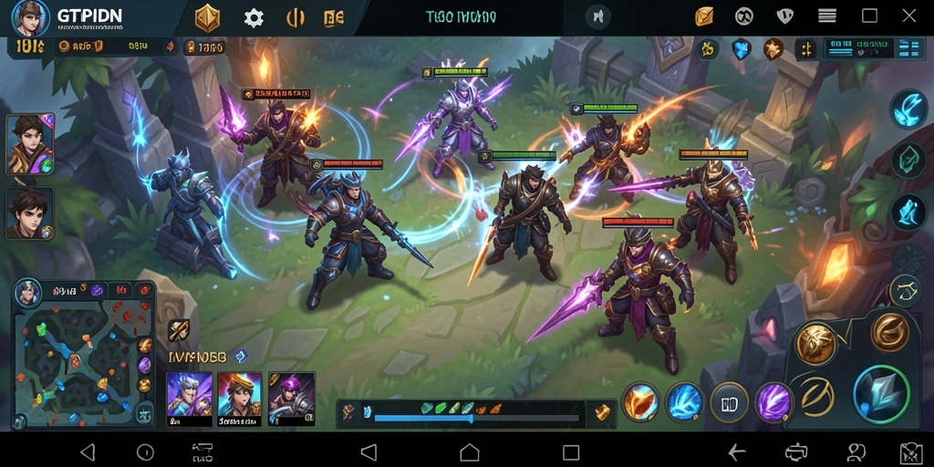 Tampilan gameplay seru dari GTPIDN dengan strategi MOBA yang mendebarkan.