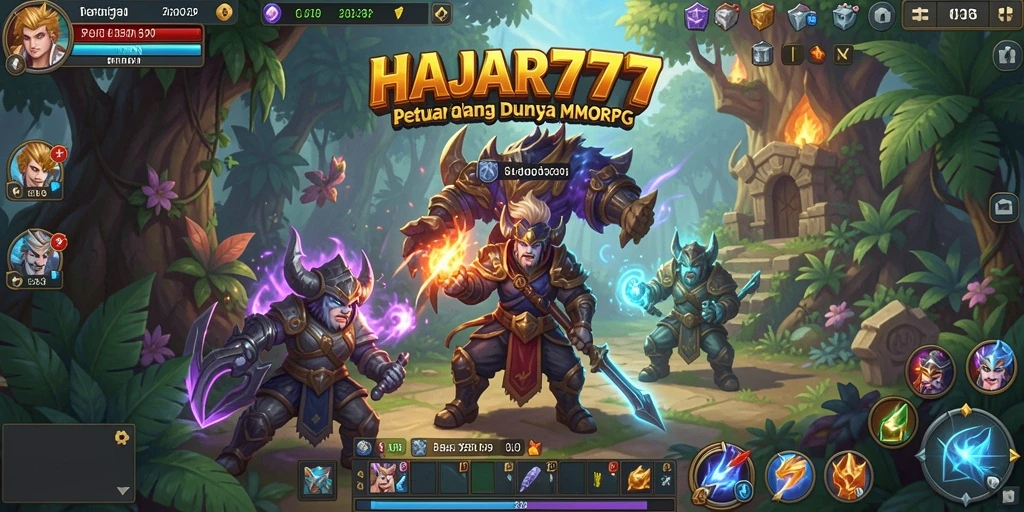 Tampilan seru dari gameplay HAJAR777 di dunia MMORPG.