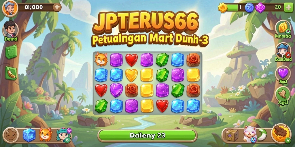 Tampilan gameplay seru di JPTERUS66 dengan kombinasi warna-warni.