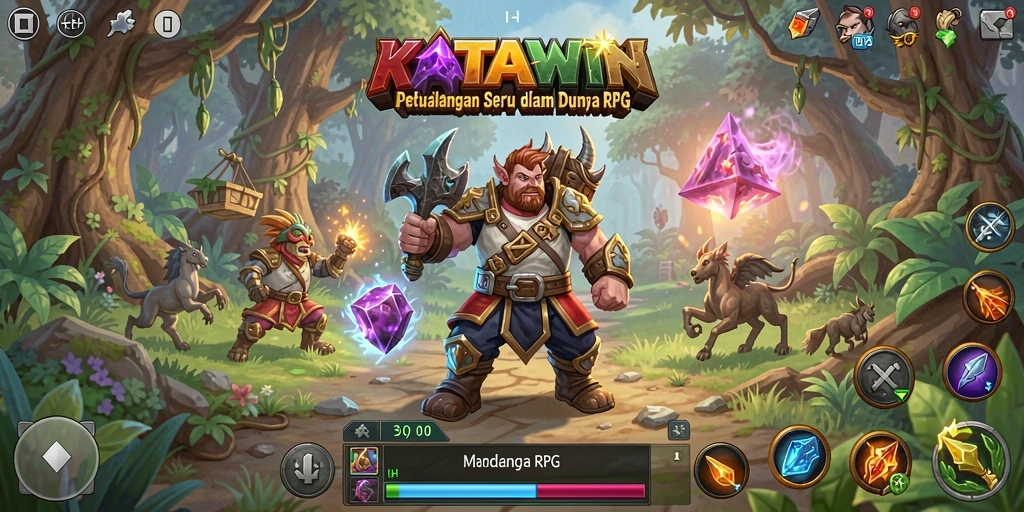 Tampilan gameplay seru dan interaktif dalam KATAWIN.