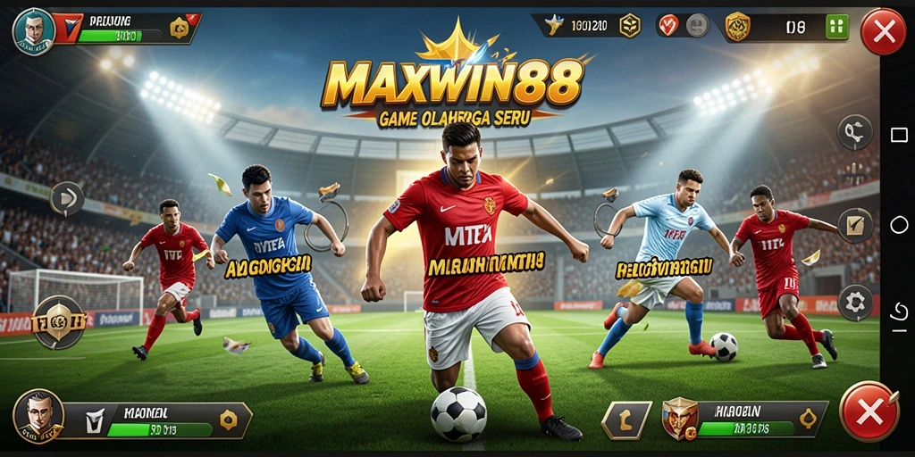 Screenshot utama MAXWIN88 menampilkan gameplay olahraga yang menegangkan.