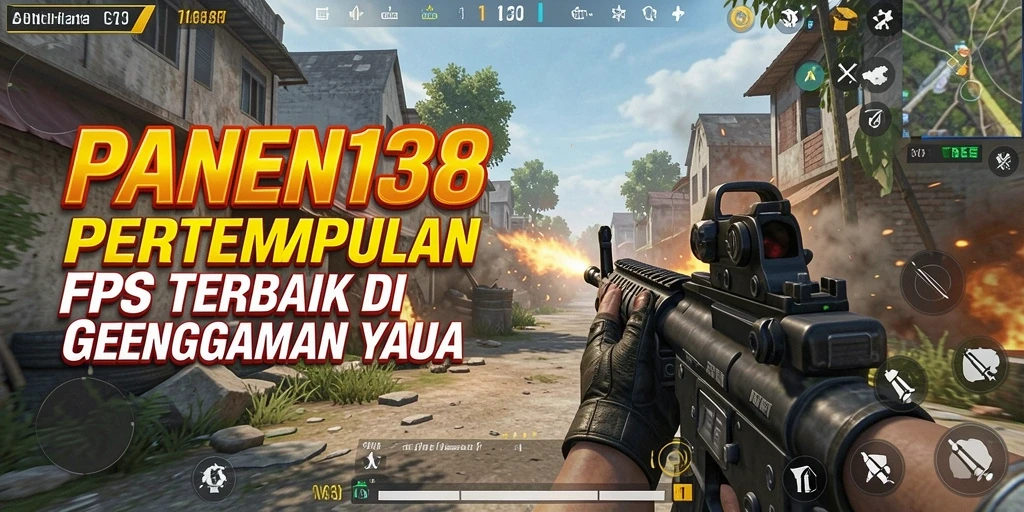 Screenshot gameplay menunjukkan aksi tembak-menembak intens di PANEN138.