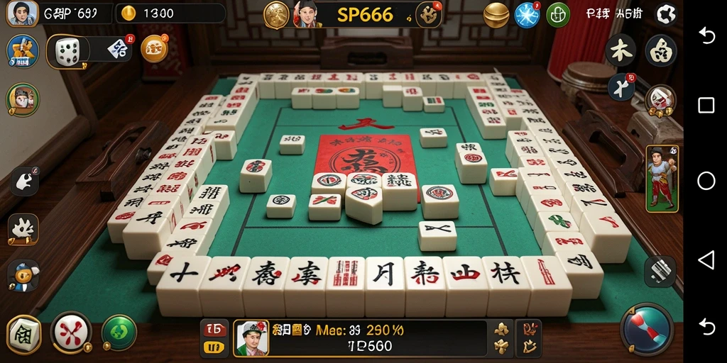 Screenshot SP666 menampilkan pengalaman gameplay Mahjong yang menarik.