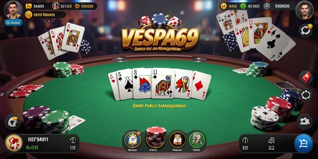 Tampilan gameplay Poker VESPA69 yang seru dan kompetitif.