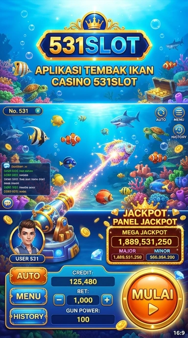 Tampilan utama aplikasi 531slot yang menarik.